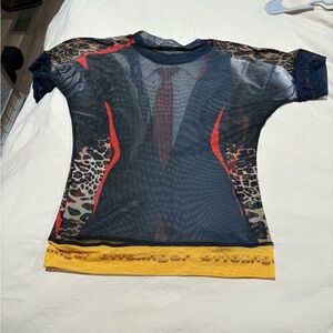 Stylish Leopard Print Mesh Top